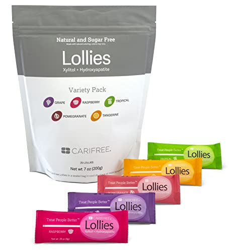 CariFree Lollies | Dentist Lollipop | Sugar-Free | Xylitol | Natural Flavoring | Natural Coloring | Assorted 25 Pack