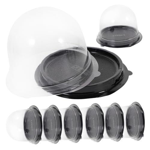 AUTSUPPL 50 Sets Clear Cake Carrier Box Round Cake Holder for Birthday Wedding and Party Easy Assembly Transparent Dome Design for Safe Food Storage