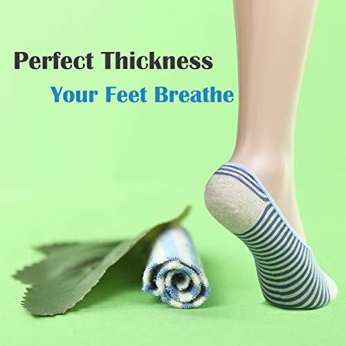Image of RYI 5-Pack No Show Socks for Women Size 6-9 Ankle Invisible Non-slip Athletic Socks