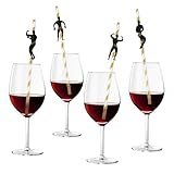 36 Pcs Bachelorette Straws, Funny Male Dancer Drinking Straws for Bachelorette Party, Bridal Shower Party, Party Favors Decorations Supplies (Gold)