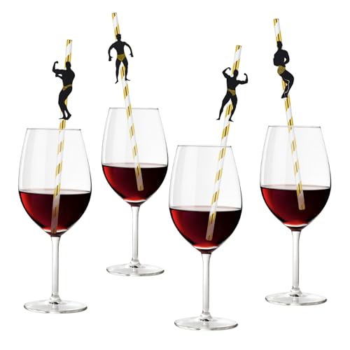 36 Pcs Bachelorette Straws Funny Male Dancer Drinking Straws for Bachelorette Party Bridal Shower Party Party Favors Decorations Supplies (Gold)