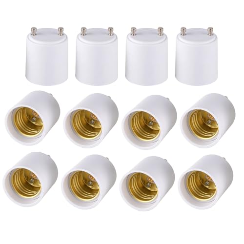 Image of Onite 12-Pack GU24 to E26 Adapter, 600W 320F Heat Resistant Socket Converter, High Power GU24 Bulb Base to E26 /E27 Medium Socket, for Halogen /Incandescent /LED Bulbs (1doz)