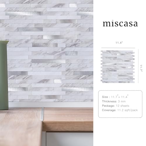 Azulejos para salpicaduras de cocina en acabado piedra blanca Volakas, 11.2 sq ft 3