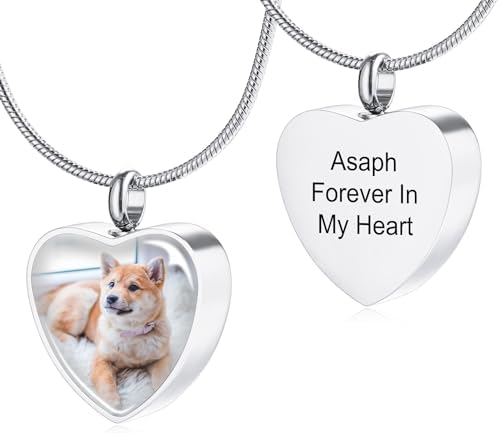 MeMeDIY Personalizado Corazón Huella de la Pata Cenizas Urna Colg...