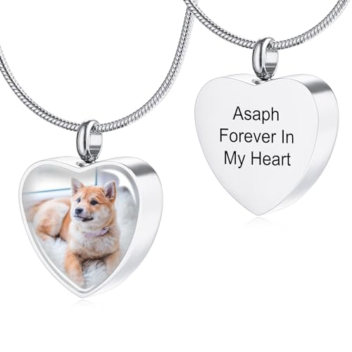 MeMeDIY Personalizado Corazón Huella de la Pata Cenizas Urna Colg...