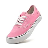 xinran&shengli Womens Mens Canvas Shoes Ladies Low Top Lace Up Trainers Fashion Comfortable Casual Sneakers Dark Pink Size 9