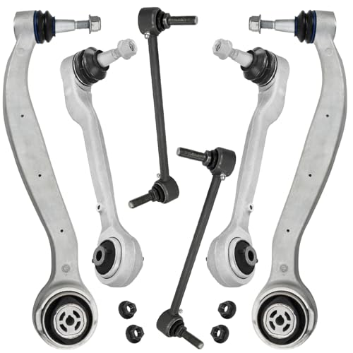 Image of Detroit Axle - 6pc Front End Suspension Kit for 2016-2020 Chevrolet Camaro 4 Lower Forward and Rearward Control Arms with Ball Joints 2 Sway Bar Links 2017 2018 2019 Replacement