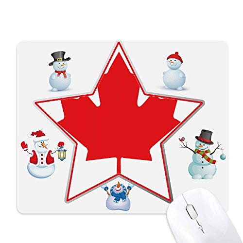 Tapis de souris feuille d'érable rouge Canada bonhomme de neige Noël bureau