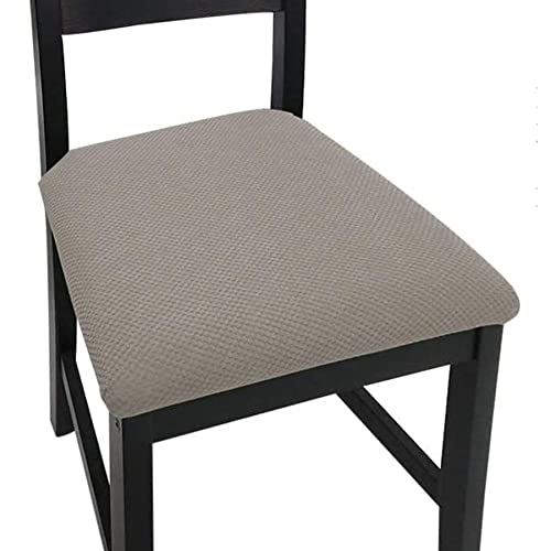 Baoswi Fundas de asiento para sillas de comedor, fundas de asiento elásticas para sillas de cocina, comedor, fundas de cojín de asiento, lavables y extraíbles (juego de 4 fundas de forro polar, caqui) Cover