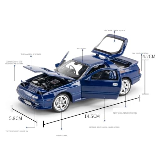 Image of worshipere 1:32 Mazda RX7 Initial D Miniature Diecast RX-7 Toy Car Model Sound & Light Doors Openable Collection Gift for Children Boy Kid-Multicolor