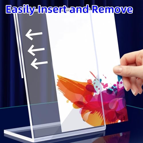 Changxin A5 Acryl Schilderhalter, 6 Stück Transparenter Aufsteller L Form Ständer Tischaufsteller für Empfang, Büro, Geschäft, Restaurant, Hotel