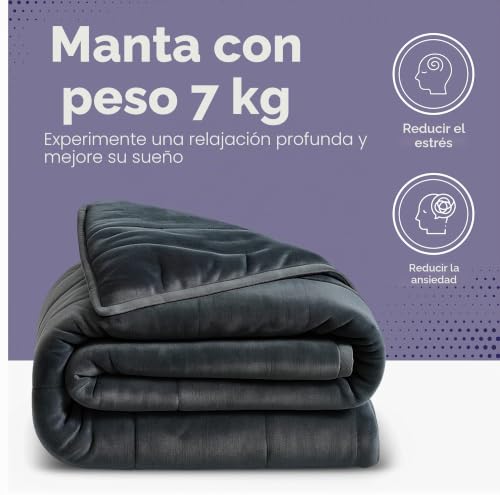 Manta para terapia antiestrés de 7 kg que reduce la ansiedad para un descanso profundo 6