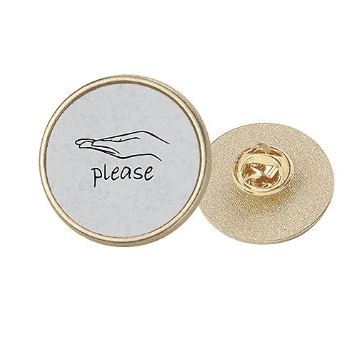 Broche Black Hulity personnalisé geste rond en métal doré clip de taille M