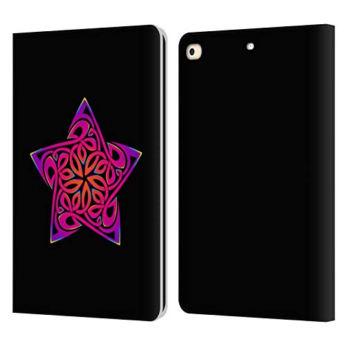 Étui portefeuille iPad 9.7 anti-rayures style celtique rose pour protéger tablette
