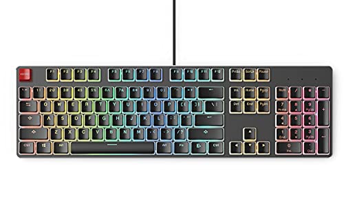 Glorious Modular Mechanical Gaming Keyboard (GMMK)- Barebone Edition (DIY Assembly Required) (Full Size, Black) + Glorious Black Aura Keycaps (Bundle)