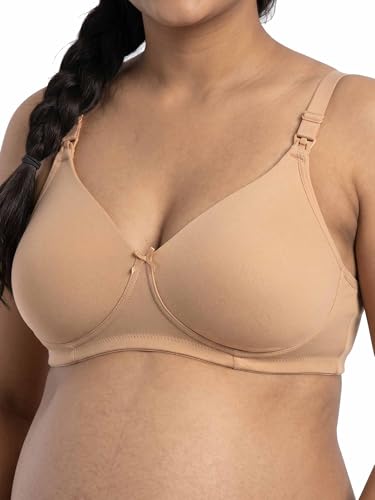 Image of Inner Sense Organic Cotton Bamboo Nursing Bra for Women I High Coverage Feeding Bra I Lightly Padded Maternity Wear with Wirefree Design and Thin Strap Sling