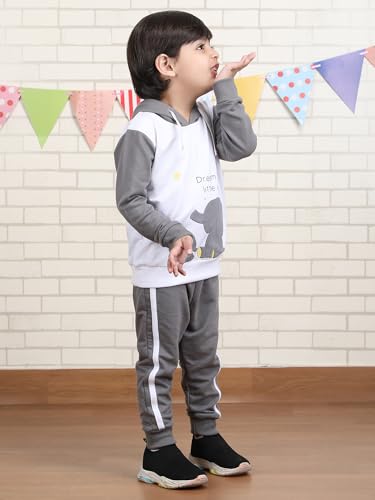 Image of POLKA TOTS 100% Cotton Co-Ord Joggers for Kids | Trendy Sweatshirt & Joggers Set | All Season Wear for Kids, Toddler & Newborn | Soft & Breathable Dress for Boys & Girls | from 6 Months to 8 Years