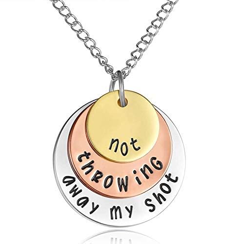 Image of HANRESHE Gift Necklace Not Throwing Away My Shot Necklace Rise Up Tri-Layer Broadway Musical Pendants Jewelry Gift