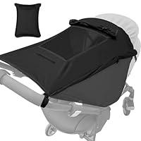 WD&CD Pram Sunshade Sun Covers with Viewing Window for Strollers Pushchairs Parasols UV Protection Easy to Install, Black