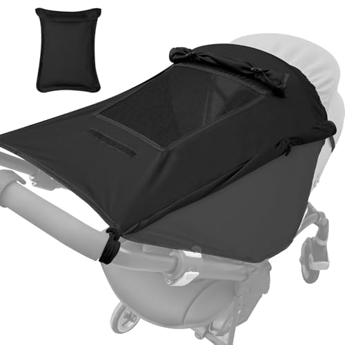WD&CD Parasoles para Silla de Paseo, Protección Solar Funda para Cochecito de Bebé, Toldo Respirable Universal para Bebés Cochecitos- Parasol Ajustable con Protección UV 50+, Negro
