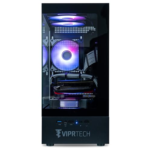 Image of ViprTech Stryker 1.0 Gaming PC - Intel i5-9400F (4.1GHz Turbo), AMD RX 580 8GB, 16GB DDR4, 500GB SSD, WiFi BT, Win 11 Pro, RGB, Desktop Computer Prebuilt, Black