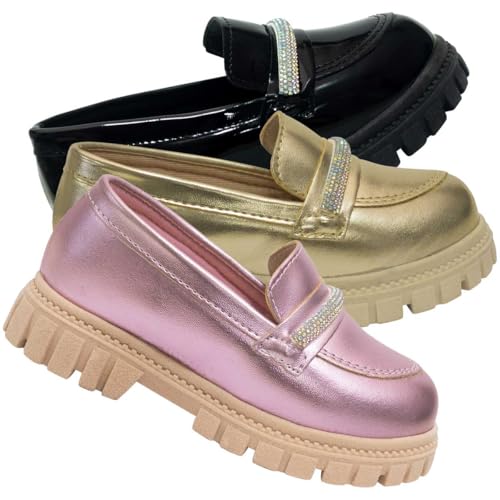 Mocassim Infantil Menina 22 Ao 27 Sapato Tratorado 23.01i (Rosa, BR, Criança de 4 a 8 anos, Numérico