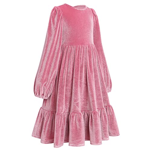 Little Girls Velvet Dress for Kids Princess Vintage Dresses Christmas Party Casual Fall Winter Outfit2