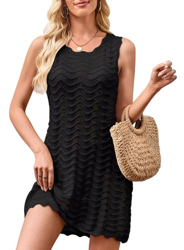 Beach Cover Ups for Women Bathing Suit Cover Up Crochet Swimsuit Bikini Coverup 2025 Summer Sleeveless Dresses