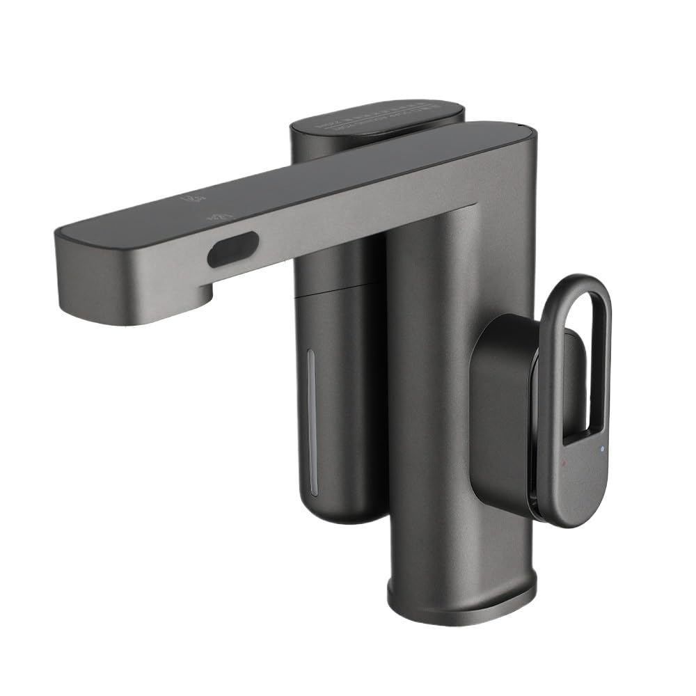 Robinet de salle de bain à capteur automatique VELORE pour vasque moderne gris foncé