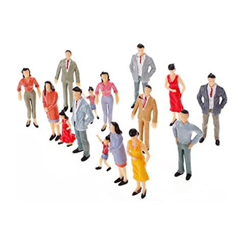 chiwanji 25 Piezas Modelo de Trenes Arquitectónicos Pintadas a 1:25 G O Gente Sentada Y de piezaza para Cover