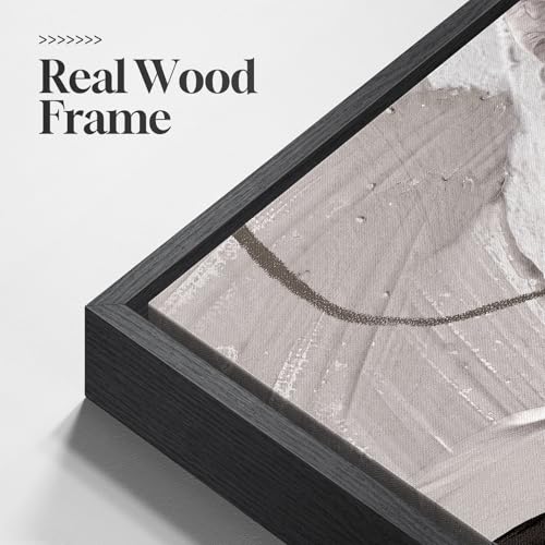 Large Framed Black and White Grey Abstract Wall Art for Living Room, 3 Piece Modern Canvas Prints Paintings Artwork for Walls, Minimalist Abstract Pictures for Hallway, Office Wall Decor 24x36 Inch