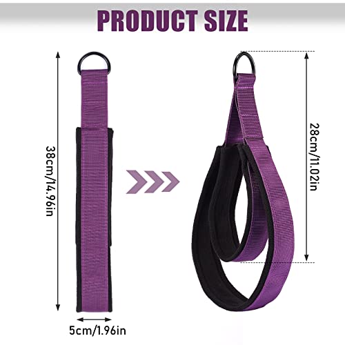Tobwolf 2Pcs 2 In 1 Pilates Straps, Comfortable Pilates Foot & Hand Straps, Pilates Double Loop Straps For Reformer, Pilates Equipment D-Ring Exercise Straps Yoga Exercise Accessories - Purple #TOP1