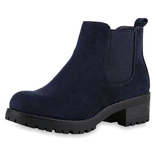Boots Damen Dunkelblau