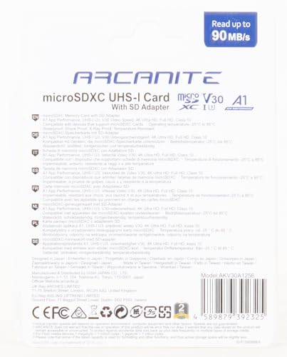 ARCANITE(アルカナイト) 256GB microSDXCカード UHS-I U3, A1, V30, 4K, C10, SDアダプター付 - AKV30A1256 の商品画像 8