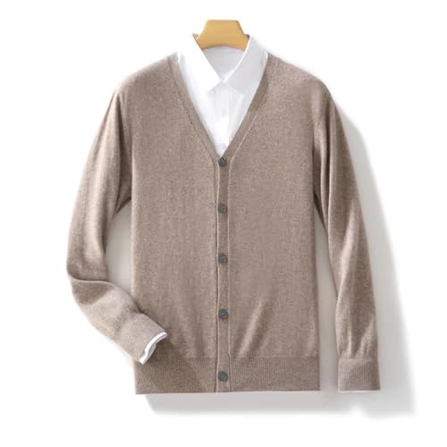 Winter Cashmere Wool Knit Cardigan Men's V-Neck Sweater Loose Tops3