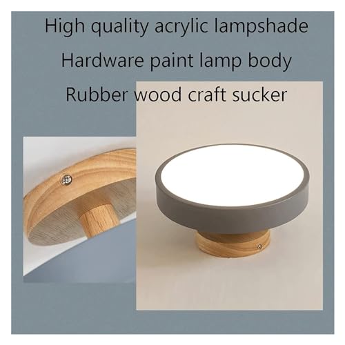 Plafonnier moderne à intensité variable HJLJKG en bois noble et LED - 7