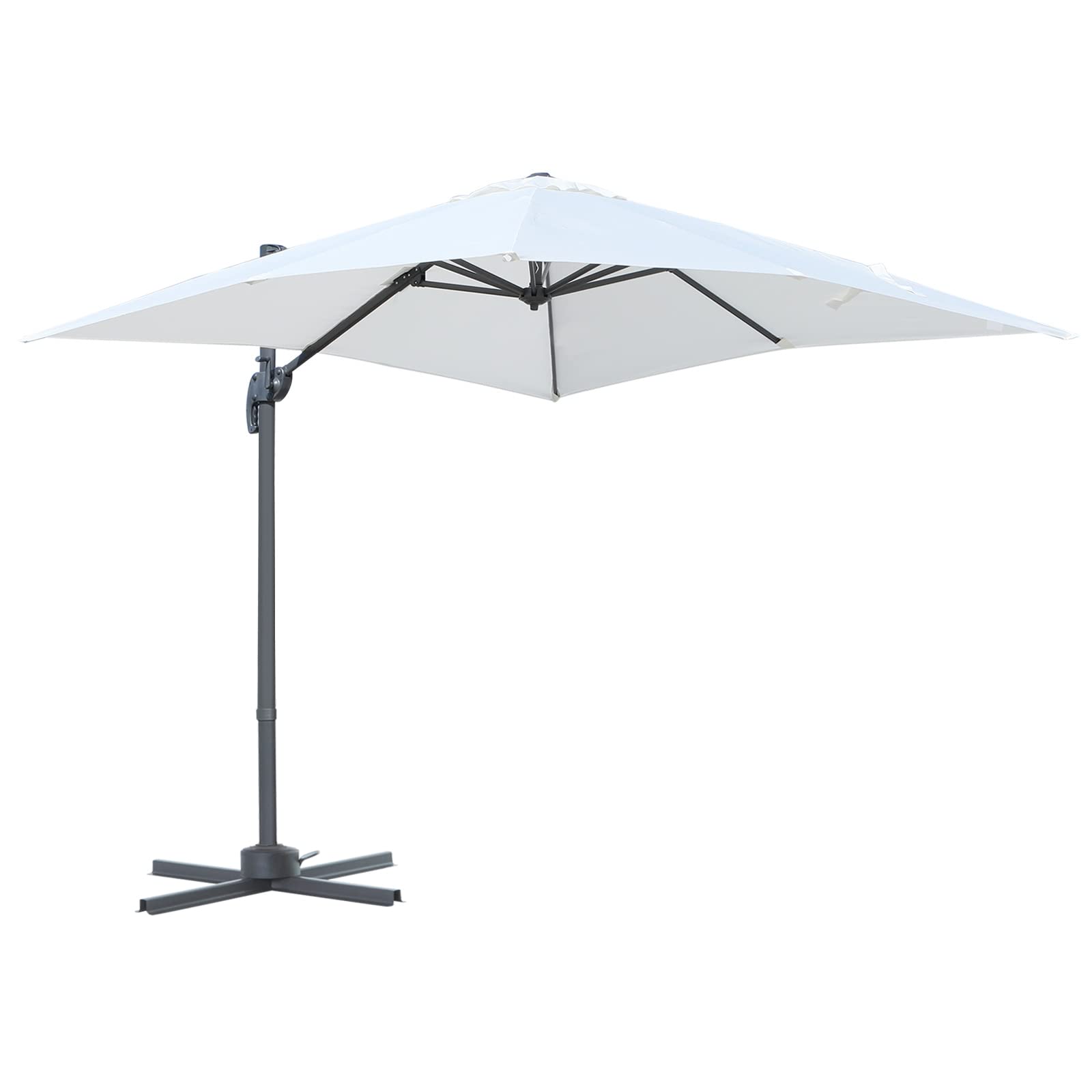 Outsunny 8ft x 8ft Square Offset 360 Cantilever Market Patio Umbrella