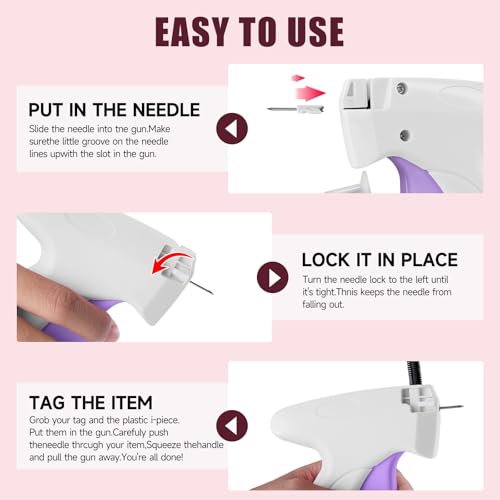 Image of Micro Sewing Gun Stitch Gun for Clothes, White /Light Purple Color Versatile Stitching Gun for Hemming Pants Repairing Seams and More