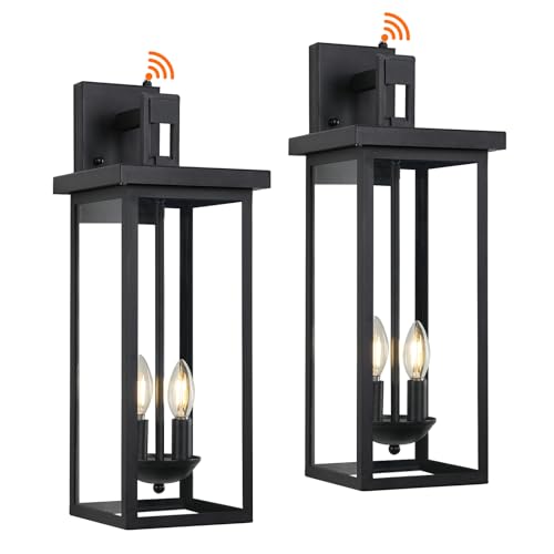 22'' Outdoor Wall Lights Dusk Dawn Large Black Exterior Porch Light Fixture