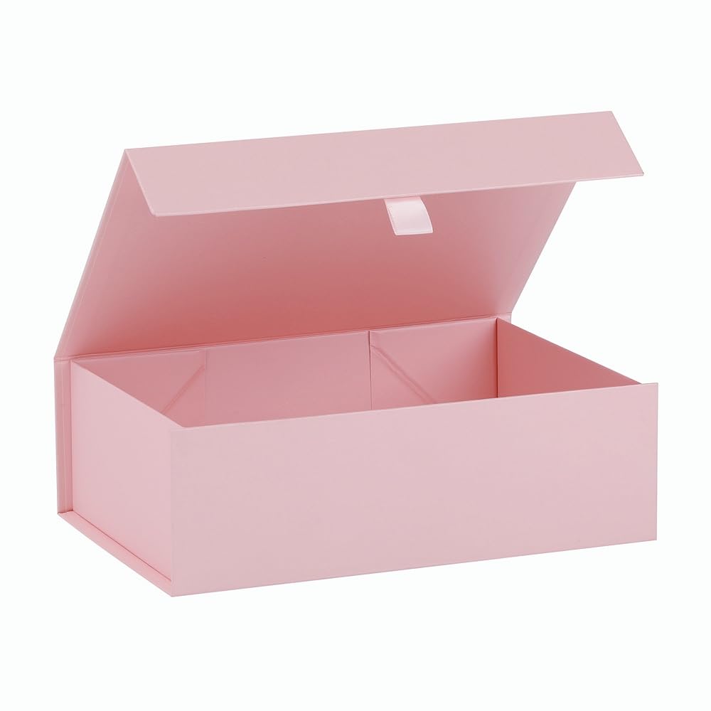 PLINJOY Pink Gift Box for Presents 10.8x7.5x3.5 Inches Magnetic Gift Boxes with Lid Luxury Gift Box for Rectangle Collapsible for Bridesmaid, Wedding, Birthday Gift Packging — image 1