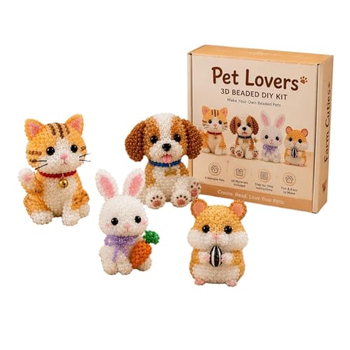 Manualidades de cuentas hechas a mano: kit 3D de animales para adultos