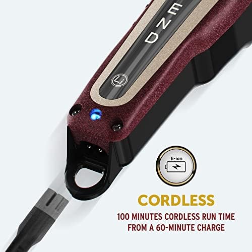 WAHL 5 Star Cordless Legend, Professional Hair Clippers, Pro Haircutting Kit, Adjustable Taper Lever, Crunch Blade, Wedge Blades, Cordless, Barbers Supplies, Red