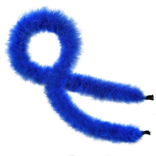 SOGUGOM Blue Marabou Feather Boa - 22g 2 Yards Boas for Party Bulk Wedding Halloween Home Holiday Decoration(Royal Blue)