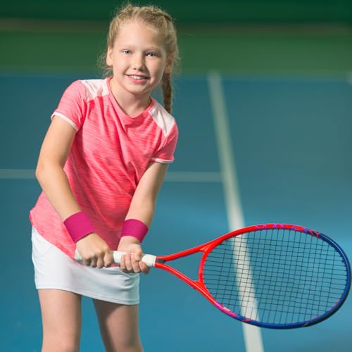 Image of Bememo 12 Pack Wristbands Sweatband for Women Men, Neon Colored Sport Wrist Bands, Tennis Football Basketball Sweatbands, Moisture Wicking Arm Bands for Working Out