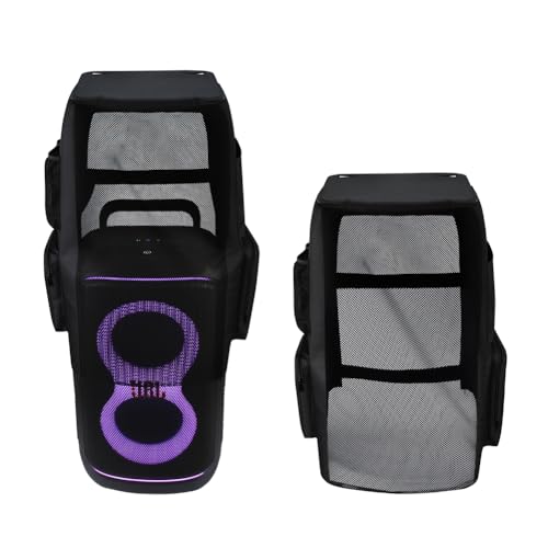 Xinvivion Housse de Protection Anti-Poussière pour JBL PartyBox 520 Enceinte Portable de Fête, Sac de Voyage avec Rangement pour Haut-Parleur, Micro, Chargeur et Accessoires