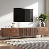 LineCrispton TV Stand for Living Room - Mid Century Wooden TV Cabinet with Storage in Walnut, Large Modern Media Unit with Drawers for 65", 75", and 85 Inch Televisions (Length: 180cm) - Image 1