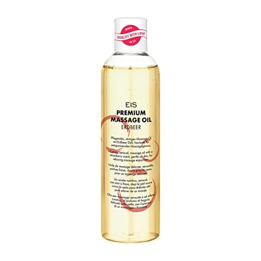 EIS, Aceite de masaje fresa prémium, Dulce aroma y masajes eróticos, 250ml