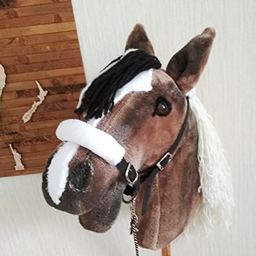 Black halter for hobby horse stick horse - Hobby horse accessory