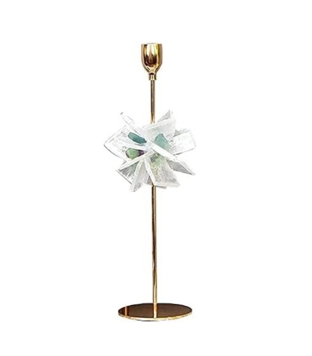metal candlesticks, Candelabra Candle Holder Crystal Stone Stainless Steel Desktop Luxury Decoration Candlestick Home Romantic Candlelight Dinner olde