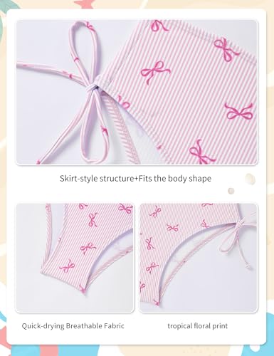 Image of Girls Swimsuits Bikini Set 2 Pieces Color Block Bikini with Adjustable Shoulder Strap Girls Bathing Suit 7-16Y